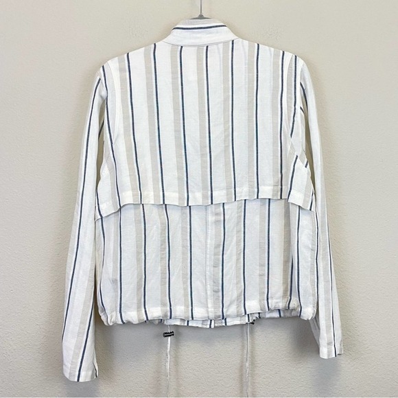 Rails Rowen Coco Striped Linen Blend Utility Short‎ Jacket Size Small - Picture 9 of 15